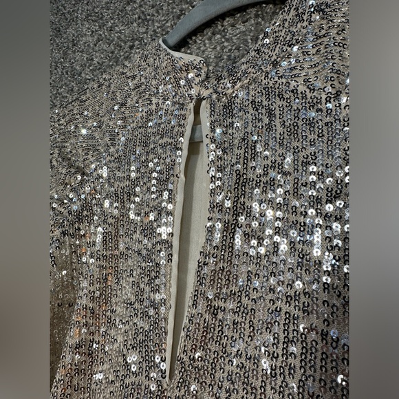 NWT LC Lauren Conrad Long Sleeve Sequined Mini Dress Size Medium - Picture 4 of 6